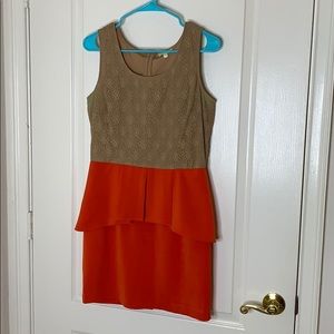 Orange and tan dress